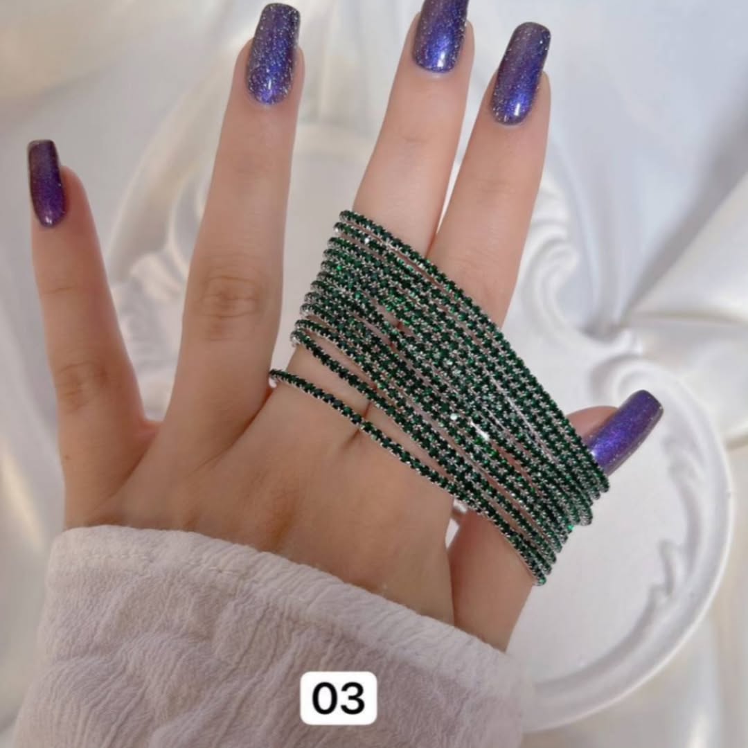 دستبند تنیسی کشی سبز دانه ای