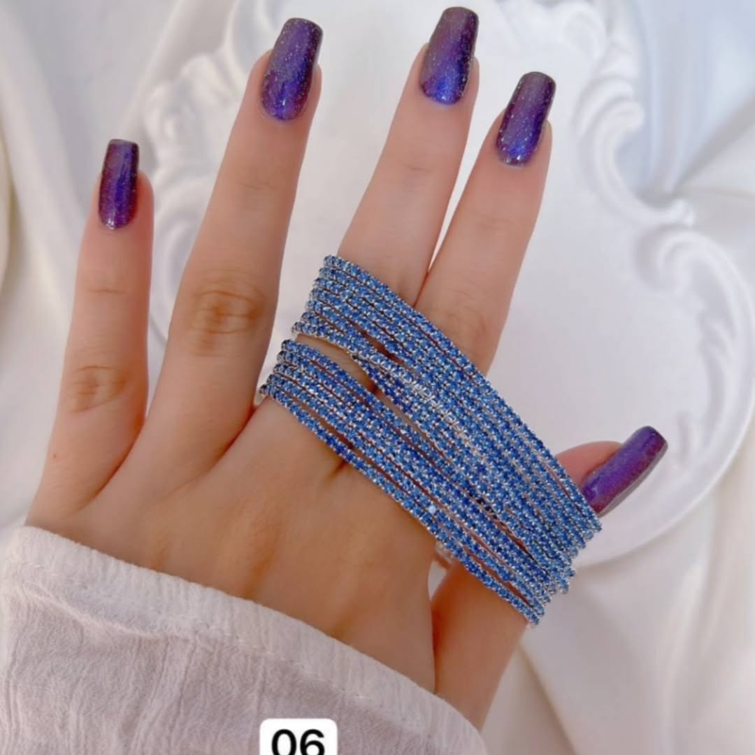 دستبند تنیسی کشی آبی دانه ای